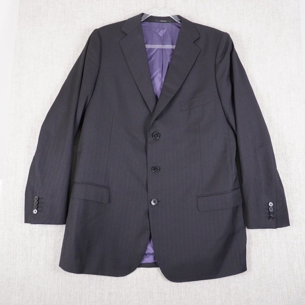 Ermenegildo Zegna For Neiman Marcus Men's Wool Silk Black Blazer Size 58L